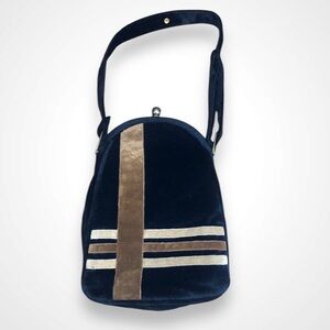 Chic Navy and Tan Shoulder Bag